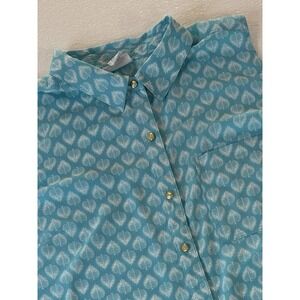 Liz Claiborne Women's PXL Gold Buttoned Sleeveless Button Up Shirt Summer Beachy